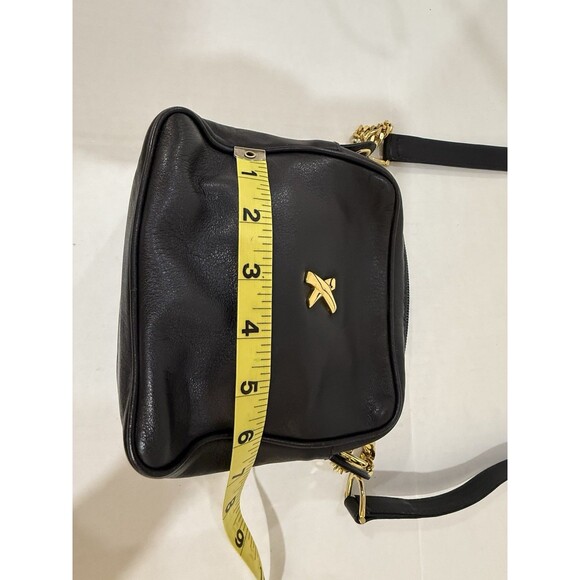 Vintage Paloma Picasso Black Leather Mini Shoulder Crossbody Handbag Gold Chain - Picture 9 of 16